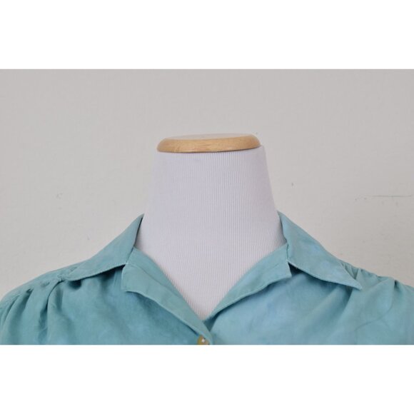 Vintage 90s Crop All Cotton‎ Tie Down Blouse size S - Picture 5 of 10